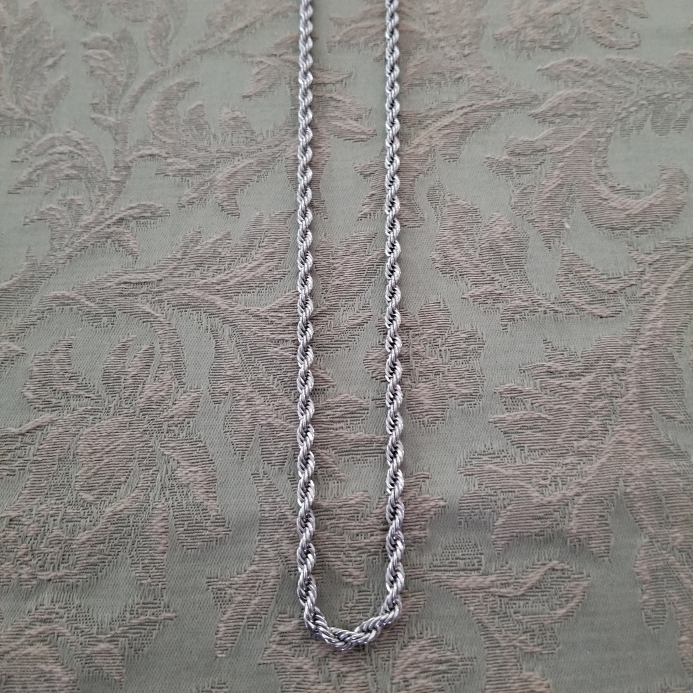 Long Silver Colored Rope Necklace - Picture 4 of 5